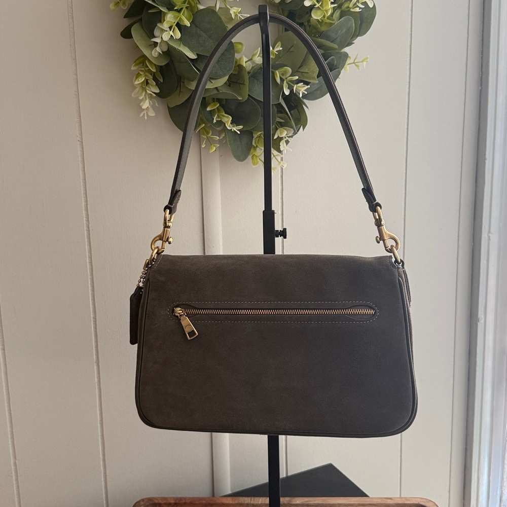 Coach Tabby Shoulder Bag Olive Green Suede - Picture 4 of 6